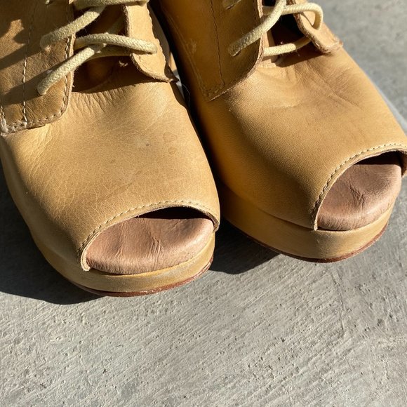 Gee WaWa leather lace-up open toe heels size 7 - Picture 6 of 7